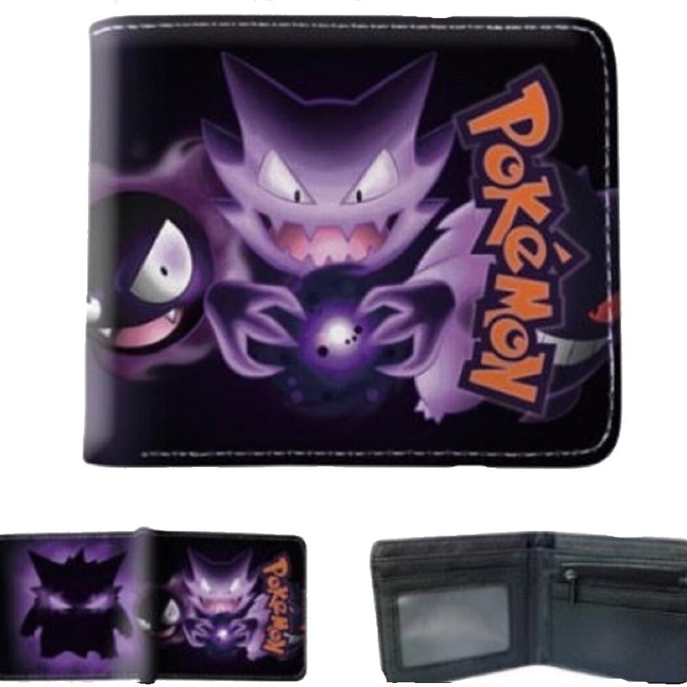 Gengar Bifold Wallet Card Holder ID Window Coin Pocket